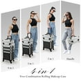 thumbnail image 5 of 4 in 1 Rolling Makeup Case Professional Cosmetology Case on Wheels Extra Large Trolley Cosmetic Storage Travel Nail Organizer Salon Barber Suitcase, 5 of 8