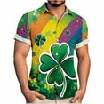 thumbnail image 2 of Awdenio Tshirts Shirts for Men St Patricks Day Shirt Shamrock Printed Retr Short Sleeve Casual Button Down Holiday Shirts, 2 of 6