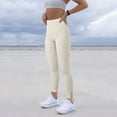 thumbnail image 4 of Gibobby Pantalones de yoga Pantalones de yoga para mujer con cintura alta dividida Leggings de yoga de cintura alta elásticos en 4 direcciones para (Blanco,XL), 4 of 5