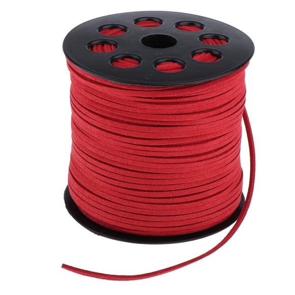 Cordón de cuero sintético de gamuza para collar y pulsera, ideal para hacer joyas, 9 metros rojo
