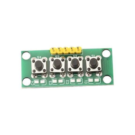10pcs DIY Kit 1x4 4 Independent Key Button Keypad Keyboard Module Mcu for Student Class Design Graduation Project Experiment