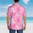 thumbnail image 4 of Pofeuu Breast Cancer Awareness (3) Print Hawaiian Shirt for Men Sleeves Casual Button Down Summer Beach Dress Shirts T-Shirts,3X-Large, 4 of 7