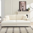 thumbnail image 7 of Mjkone 85’’ Loveseat Sectional Sofa with 2 Ottoman,Corduroy Deep Seat Couch with Storage Armrests Living Room Furniture,Beige, 7 of 7