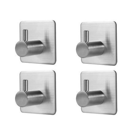 4pcs Robe Towel Hook Home Storage Hooks Self Adhesive 304 4pcs Robe Towel Hook Home Storage Hooks Self Adhesive 304 Stainless Steel Brushed