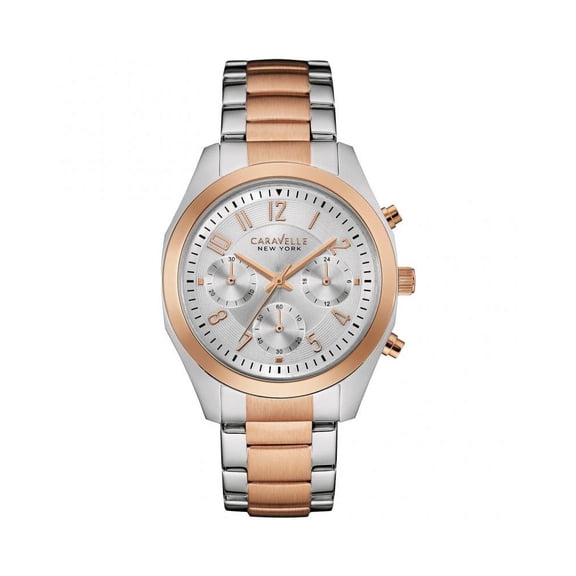 Womens Chronograph Stainless Steel Case and Bracelet Silver Dial Two-tone Watch - 45L149