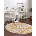 thumbnail image 3 of Rugs.com Blossom Collection Rug – 5 Ft Round Yellow Medium Rug Perfect For Kitchens, Dining Rooms, 3 of 8