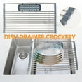 thumbnail image 6 of Fyeme Roll-up Dish Drying Rack, Roll-up Dish Drainer, Foldable Sink Rack over the Sink Multipurpose Pan Bottle Food Drainer Rack, Stainless Steel Wire Dish Drying Rack for Kitchen Sink Counter, 6 of 9