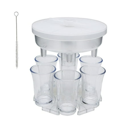

2021 New Wine Dispenser 6 Glasses Wine Whiskey Beer Dispenser Holder Christmas Family Party Bar Wine Glass Wine Game Tool
