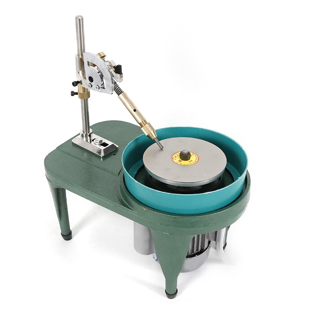 Fichiouy Electric Gem Faceting Machine Jewelry Polisher Jade Flat Grinder Grinding for Jade Agate Amber Precious Stones 180W 110V
