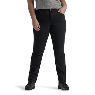 Lee Women's Missy Relaxed Fit All Cotton Straight Leg Jean, Black, 10