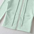 thumbnail image 6 of Bibifish Womens Hoodie Light Color Full Zip Up Drawstring Hood Cropped Fit Soft Fabric Casual Daily Outings Stylish Comfortable Hoodie, 6 of 9