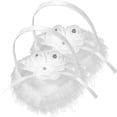 thumbnail image 1 of USHOBE 2Pcs Satin Flower Girl Basket Shape Ring Pillow For Beaches Outdoors Weddings, 1 of 8