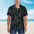 thumbnail image 4 of Lsque Lavender Flowers pattern Hawaiian Shirt for Men, Unisex Summer Beach Casual Short Sleeve Button Down Shirts-3X-Large, 4 of 9