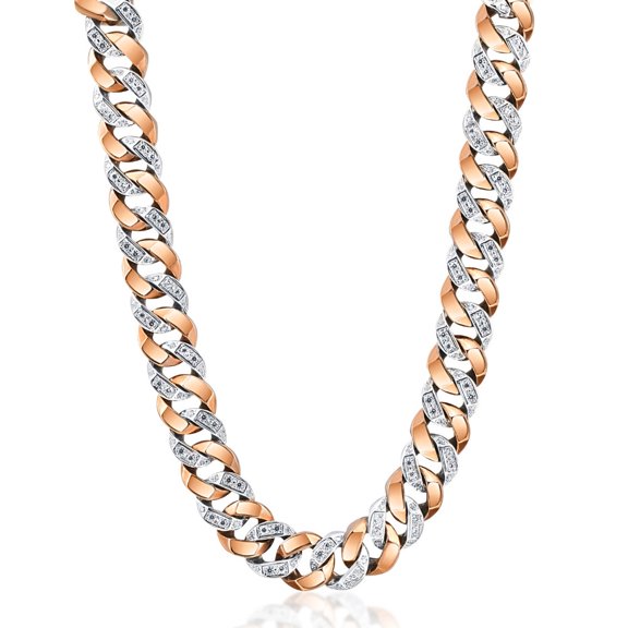 Pompeii Men's 14k Gold (245gram) or Platinum (460gram) 15mm Diamond Chain Necklace 20"