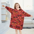 thumbnail image 5 of Dailycode Wearable Blanket Hoodie Oversized Sherpa Flannel Blankets with Pocket for 3-14 Year Old Truck Bell Snowflake, 5 of 7