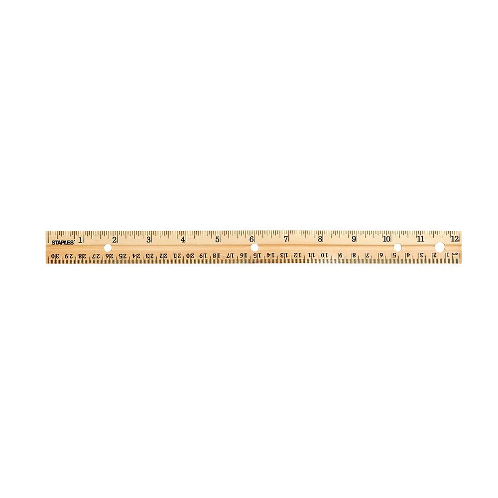 Staples 12" Wooden Ruler Imperial/Metric (51891) 2773009