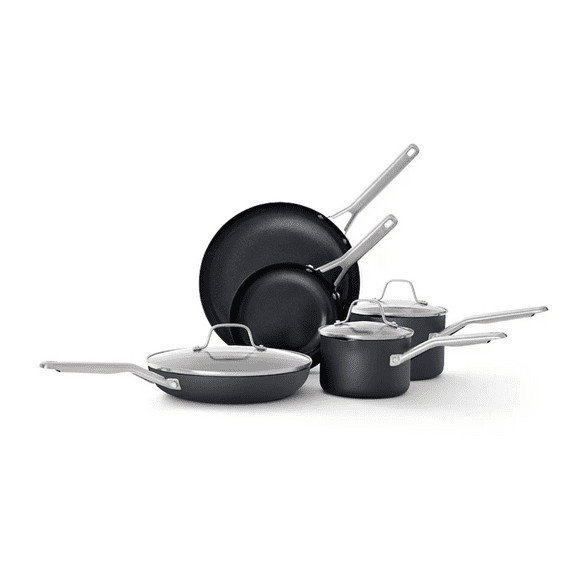 CALPHALON 8 PIECE HARD ANODIZED NEVERSTICK COOKWARE SET