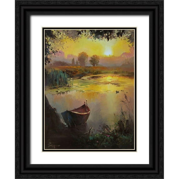 Rogozina, Svetlana 12x14 Black Ornate Wood Framed with Double Matting Museum Art Print Titled - Sunset