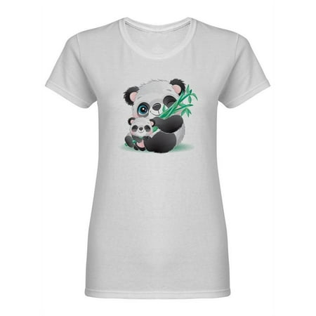 Little Panda Mother And Baby Shaped T-Shirt Women -Image by Shutterstock Female Large