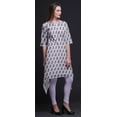 thumbnail image 4 of Bimba Purple Floral Block Printed Tops For Women Asymmetric Kurti Summer Dress For Girls XX-Large, 4 of 6