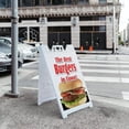 thumbnail image 5 of A-frame Sidewalk The Best Burgers In Town! 24" x 36" Double Sided A-Frame Sidewalk Sign, Includes 2 Installed Vinyl Decals | Foldable Portable White Signicade Sandwich Board Signs, 5 of 5