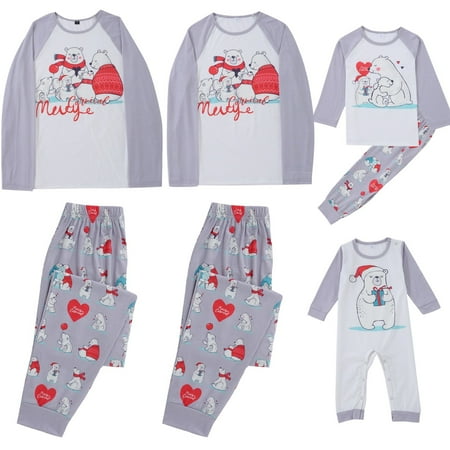 

Christmas Pajamas for Family Pjs Matching Sets Bear Printed Loungewear