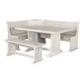 thumbnail image 2 of Sime 4pc Breakfast Nook Set, Dining Table and Corner Bench, White, 2 of 7