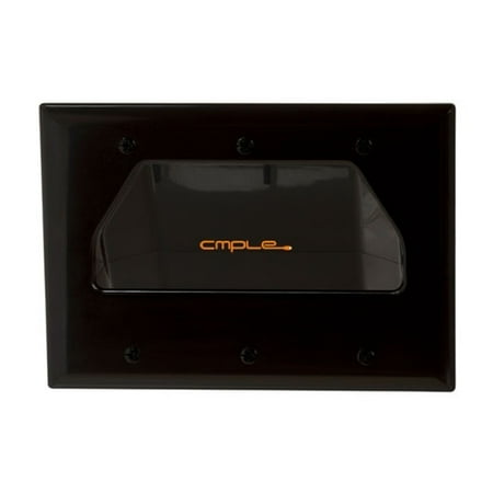 Cmple Wall Plate - 3-Gang Recessed Low Voltage Cable - Black