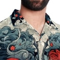 thumbnail image 5 of Love Men's Short Sleeve Poplin Shirt - Casual Printed Button Down Short Summer Beach Shirts Unisex940, 5 of 6