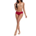 thumbnail image 2 of INSPIRE CHIC Women's Lace Underpants Mid Waisted Soft Breathable Briefs Underwear S Red, 2 of 4