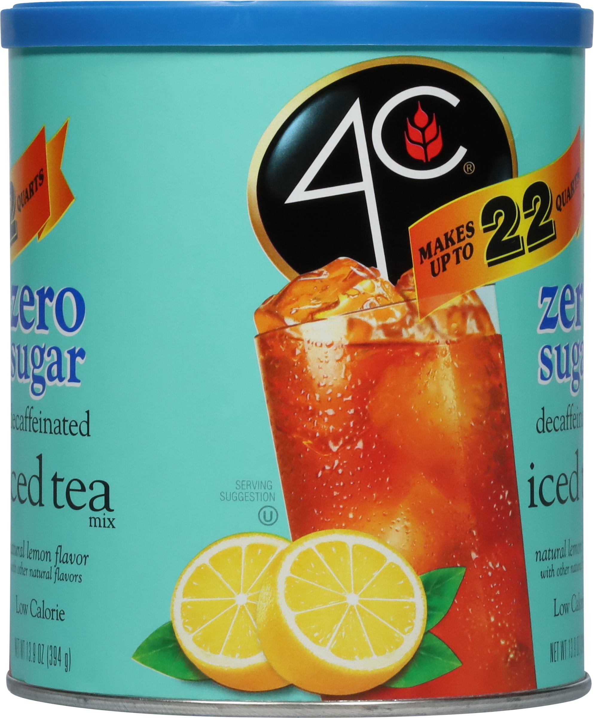 4C Zero Sugar Naturally Decaffeinated Lemon Flavor Iced Tea Mix