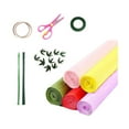 thumbnail image 1 of 5 piezas de papel crepé, 20 piezas de alambre de hierro floral verde para arreglos florales artificiales Estilo A, 1 of 9