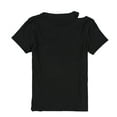 thumbnail image 2 of bar III Womens Cutout Basic T-Shirt, Black, X-Small, 2 of 2