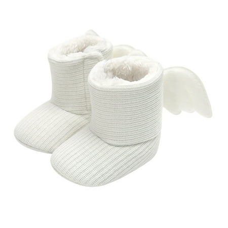 

HOMEMAXS 1 Pair of Sole Boots Wing Shoes Warm Cotton Shoes Winter Outdoor Shoes for Baby White Size 13cm