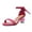 Deep Pink, variant on XYD Women Sparkling Open Toe Tie Up Ankle Strap Sandals Crystal Block Short Heel Wedding Prom Shoes Size 7 Pink