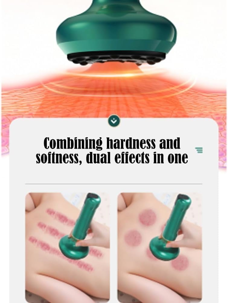 Glowfit Cellulite Massager, Milow Glow Fit Cellulite Massager with Suction, Handheld Anti Cellulite Massage Tool with 12 Levels, Cellulite Massage for Neck, Legs (Green)