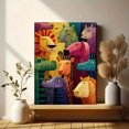thumbnail image 6 of Vibrant African Wildlife Canvas Wall Art, Cartoon Zebra Lion Crocodile Print, Home Office Cafe Wall Decor, 6 of 8