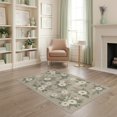 thumbnail image 2 of ODIKA 4'x6' Green Cream Sage Floral Bouquet Design Washable Area Rug Elegant Farmhouse Style with Leafy Accents for Bedroom, Reading Nook, Pet Friendly & Non-Shedding, 2 of 7