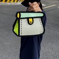 thumbnail image 4 of Bolso de pastel estilo 3D, bolsos de lona con correa ajustable, bolso informal con dibujo 2D, 4 of 9