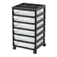 thumbnail image 1 of VEVOR Carrito de almacenamiento con ruedas para álbumes de recortes, 6 niveles, gran capacidad, con 6 estuches transparentes, color negro, 1 of 9