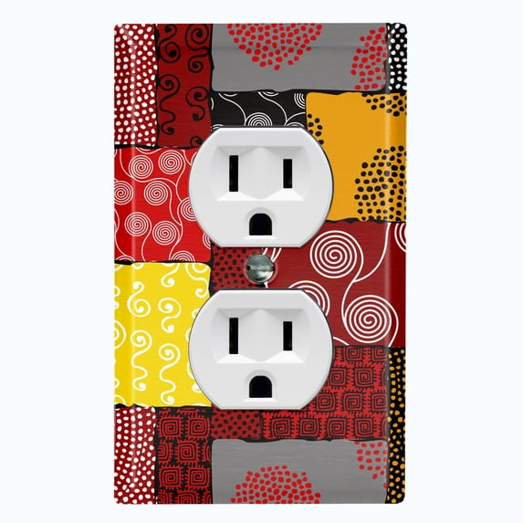 Metal Light Switch Plate Cover Colorful Safari African Tribal Art Pattern SFR005