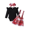 thumbnail image 3 of Newborn Baby Girl Fall Clothes 6M 12M 18M 24M 3Y Ruffle Long Sleeve Ribbed Romper Pocket Suspender Skirts Infant Overalls Dress, 3 of 9