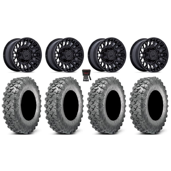 MSA Clubber 15" Wheels Black 35" Lynx SXS Tires Can-Am Commander Maverick Renegade Outlander Defender