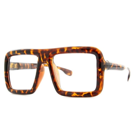 Thick Square Frame Clear Lens Glasses Oversized Fashion and Costume