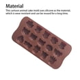 thumbnail image 4 of Kearding Animal de dibujos animados 15 rejillas molde de pastel molde de silicona para Chocolate pastelería Fondant hornear galleta herramienta moldes Herramientas y accesorios para hornear TYPE1 Kearding HA5435-00B, 4 of 6