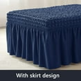 thumbnail image 4 of Dowbom Ottoman Cover with Skirt,Rectangle Footrest Slipcover Removable Washable Non-slip Jacquard Storage Protector Super fit Ottoman Slipcover for Living Room Bedroom-Navy blue, 4 of 7