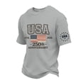 thumbnail image 3 of Homeyce American Flag Shirt for Men 250 Years Of Liberty 4th Of July Shirts Short Sleeve Freedom Usa Flag Shirt Crew Neck Independence Day Patriotic Shirts,Gray S, 3 of 6