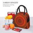 thumbnail image 5 of Honeii Mandala Print Insulated Lunch Bag Women Reusable Lunch Box with Pocket for Work Picnic Travel -One Size, 5 of 6