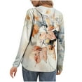thumbnail image 5 of Qepwsc Tops for Women Long Sleeve Tops Casual Shirts Floral Print Going Out Top Tunic Shirts Quarter Button Front Top Basic Tees Graphic Blouses Tops Shirts Loose Fits Sweatshirt for Women, 5 of 5