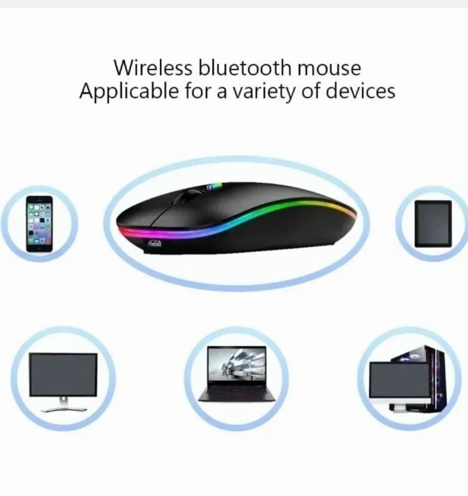 Wireless Bluetooth Dual Mode Mouse Rgb Rechargeable Mice For Computer Laptop